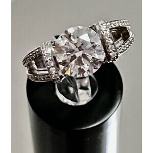Stunning  14kwg Tension Set 4.65ct IGI Certified Lab Grown Diamond Ring
